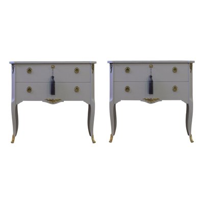 Gustavian Commodes with Marble Slabs, 1950s, Set of 2-VTA-1440738