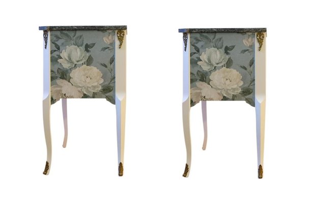 Gustavian Louis XV Style Chests with Floral Pattern, 1950s, Set of 2-VTA-1440668