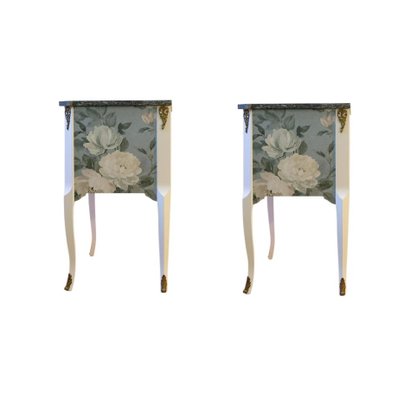 Gustavian Louis XV Style Chests with Floral Pattern, 1950s, Set of 2-VTA-1440668