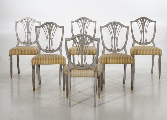 Gustavian Style Dining Chairs, Early 20th Century, Set of 6-SA-1441072