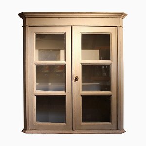 Gustavian Style Grey Painted Hanging Glass Cabinet, 1820s-UY-764913