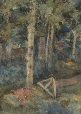 Gustavs Šķilters, At the Broken Cross, 1910, Watercolor on Paper, Framed-WMV-1369887