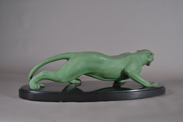 Guy Debe, Large Art Deco Panther Sculpture, 1930s, Metal-AVH-2016413