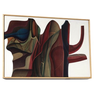 Guy Dessauges, Abstract Composition, 1970s, Oil on Panel, Framed-YU-1133310