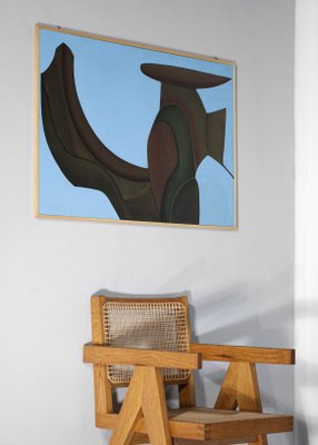 Guy Dessauges, Abstract Composition, 1970s, Oil on Panel, Framed-YU-1133289