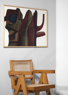 Guy Dessauges, Abstract Composition, 1970s, Oil on Panel, Framed-YU-1133310