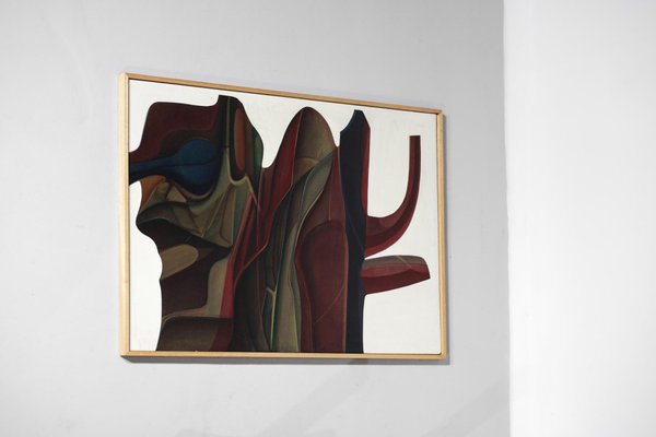 Guy Dessauges, Abstract Composition, 1970s, Oil on Panel, Framed-YU-1133310