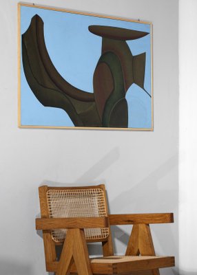 Guy Dessauges, Abstract Composition, 1970s, Oil on Panel, Framed-YU-1133289