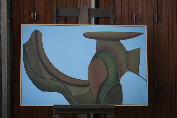 Guy Dessauges, Abstract Composition, 1970s, Oil on Panel, Framed-YU-1133289