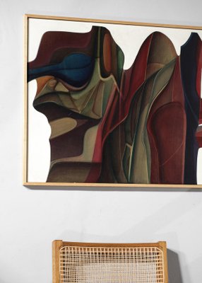 Guy Dessauges, Abstract Composition, 1970s, Oil on Panel, Framed-YU-1133310