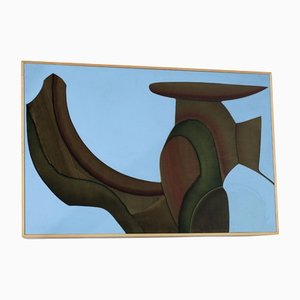 Guy Dessauges, Abstract Composition, 1970s, Oil on Panel, Framed-YU-1133289