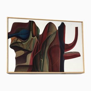 Guy Dessauges, Abstract Composition, 1970s, Oil on Panel, Framed-YU-1133310