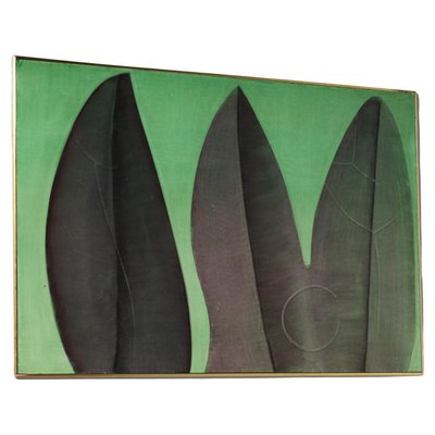 Guy Dessauges, Green Composition, 1970s, Oil on Panel, Framed-YU-1133287