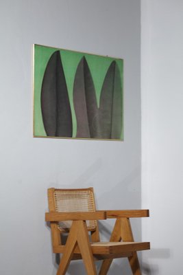 Guy Dessauges, Green Composition, 1970s, Oil on Panel, Framed-YU-1133287