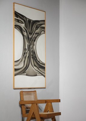 Guy Dessauges, Grey Composition, 1982, Oil on Panel, Framed-YU-1133290