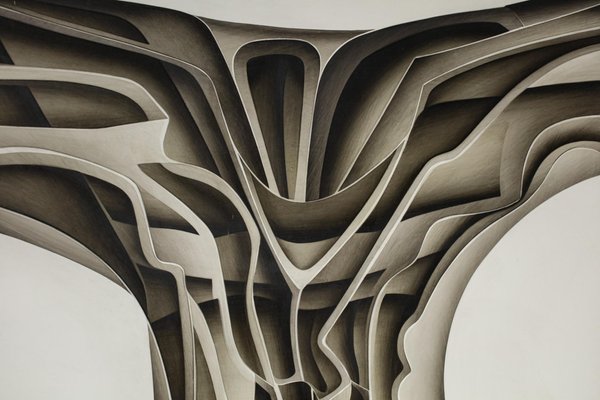 Guy Dessauges, Grey Composition, 1982, Oil on Panel, Framed-YU-1133290