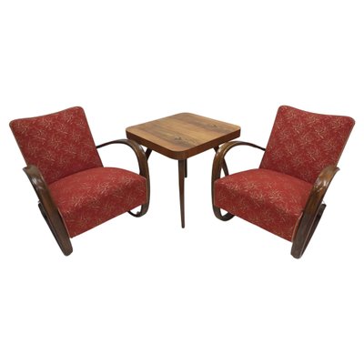 H 269 Armchairs and Spider Table by Jindrich Halabala, 1940s, Set of 3-TZ-1786650