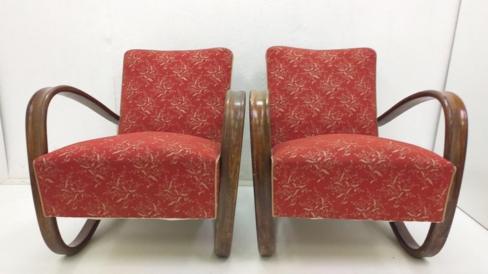 H 269 Armchairs and Spider Table by Jindrich Halabala, 1940s, Set of 3-TZ-1786650