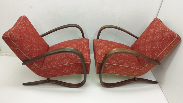 H 269 Armchairs and Spider Table by Jindrich Halabala, 1940s, Set of 3-TZ-1786650