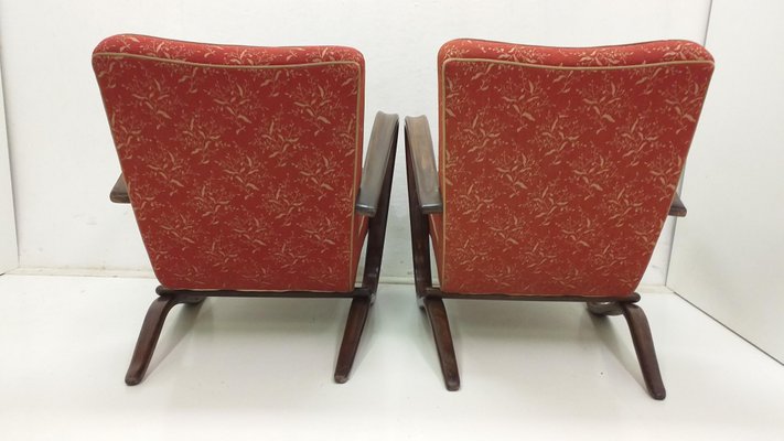 H 269 Armchairs and Spider Table by Jindrich Halabala, 1940s, Set of 3-TZ-1786650