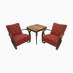 H 269 Armchairs and Spider Table by Jindrich Halabala, 1940s, Set of 3-TZ-1786650