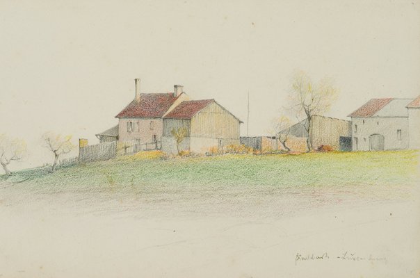 H. Christianen, Homestead near Fischbach in Luxembourg, 1924, Pencil-OJR-1273378