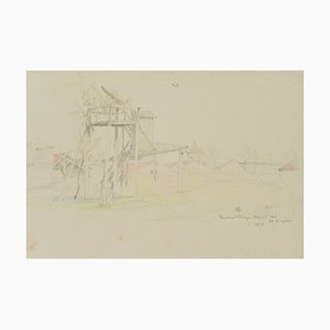 H. Christianen, Observation Post Near a Town, 1917, Pencil-OJR-1273347