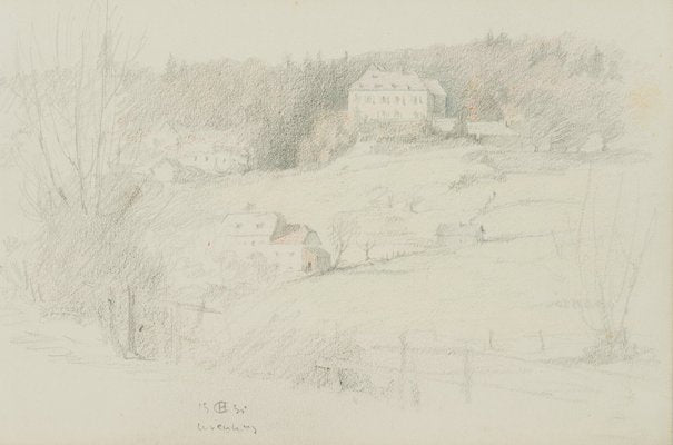 H. Christiansen, Country Villas on the Hillside, 1931, Pencil-OJR-1273384