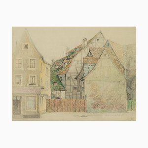 H. Christiansen, Half -Timbered House in Darmstadt, 1920, Pencil-OJR-1273354