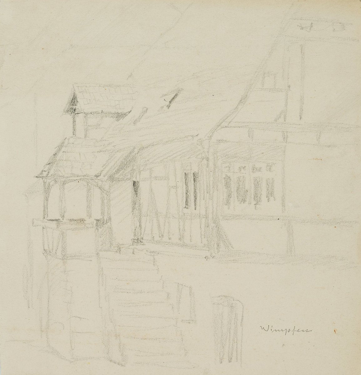 H. Christiansen, Half -Timbered House with Entrance Stairs in Bad Wimpfen, 1922,-OJR-1273363