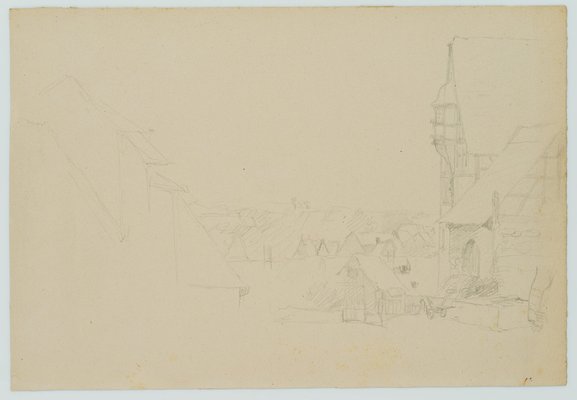 H. Christiansen, Half -Timbered Houses in Bad Wimpfen, 1922, Pencil-OJR-1273375