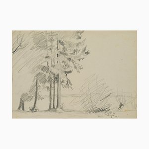 H. Christiansen, Lakeside Bench, 1920, Pencil-OJR-1273357