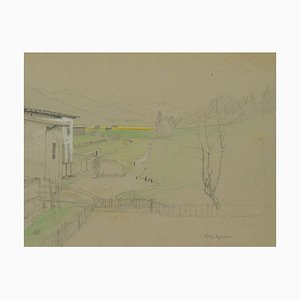 H. Christiansen, Landscape Near Litzlfelden in Tyrol, 1920, Pencil-OJR-1273356