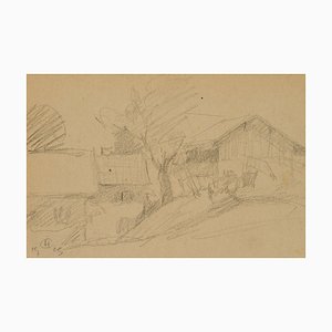 H. Christiansen, Sketch of a Farmstead, 1923, Pencil-OJR-1273377