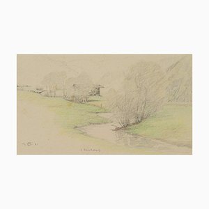 H. Christiansen, Stream in the Valley, 1921, Pencil-OJR-1273358