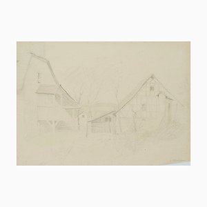 H. Christiansen, Village Square Near Bad Wimpfen, 1922, Pencil-OJR-1273362