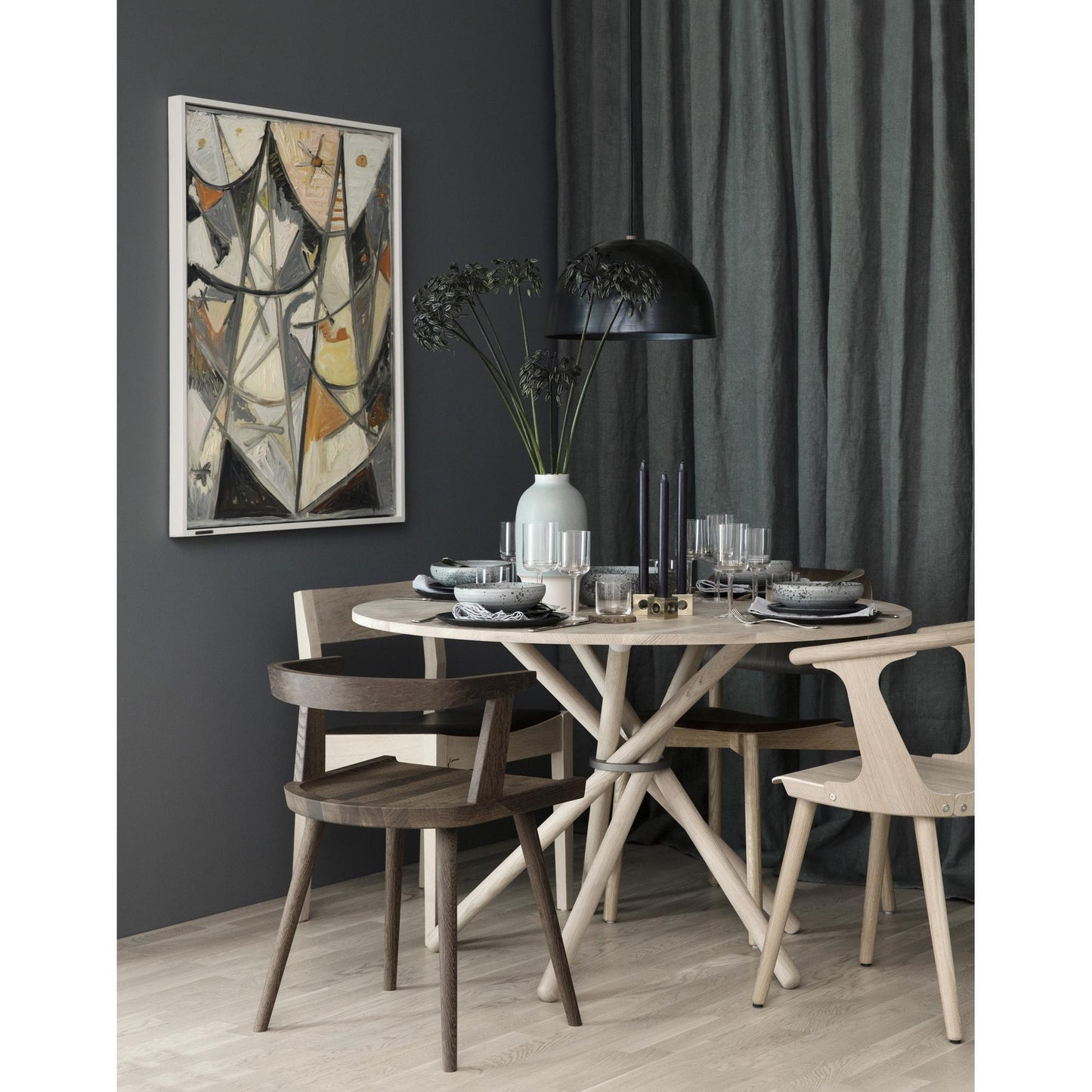 Eberhart Hector 105 Dining Table Light Concrete/Light Oak