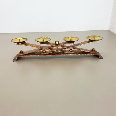 Hagenauer Brutalist Copper and Brass Candleholder, Austria, 1950s-QZ-1373982