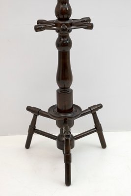 Half-Century Italian Walnut Ground Coat Rack with Umbrella Stand, 1950s-FER-1126489