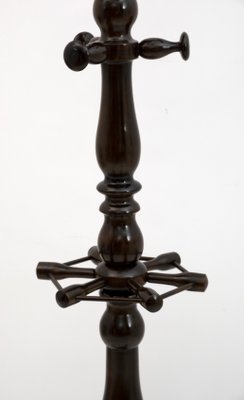 Half-Century Italian Walnut Ground Coat Rack with Umbrella Stand, 1950s-FER-1126489