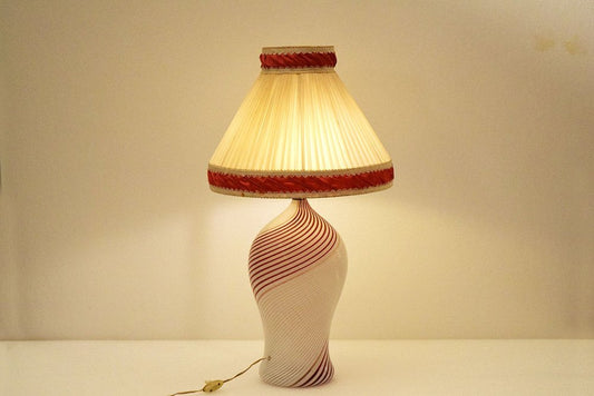 Half Filigree Table Lamp in Murano Glass by Dino Martens for Aureliano Toso, 1950s