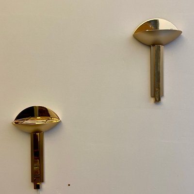 Half Moon Brass Italian Sconces, 1975, Set of 2-CQE-906341