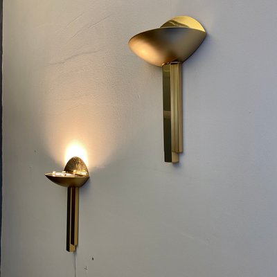 Half Moon Brass Italian Sconces, 1975, Set of 2-CQE-906341