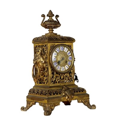 Half Xix Century Gilded Bronze Eclectic Table Clock-VMM-1713222