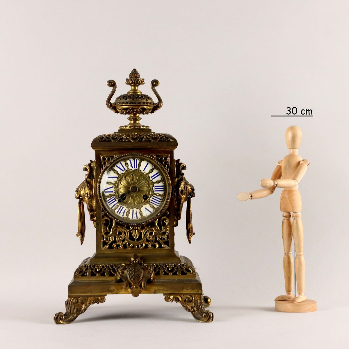 Half Xix Century Gilded Bronze Eclectic Table Clock