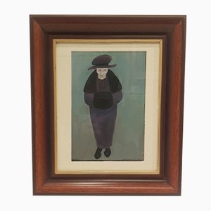 Halina Dąbrowska, Portrait of Grandmother, Poland, 1964, Oil on Canvas, Framed-AOU-1436144