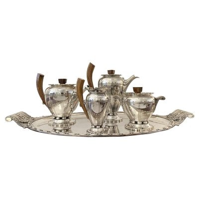 Hallmarked Art Deco Silver Plated Service Set from Durousseau & Raynaud, France-FGA-1001135