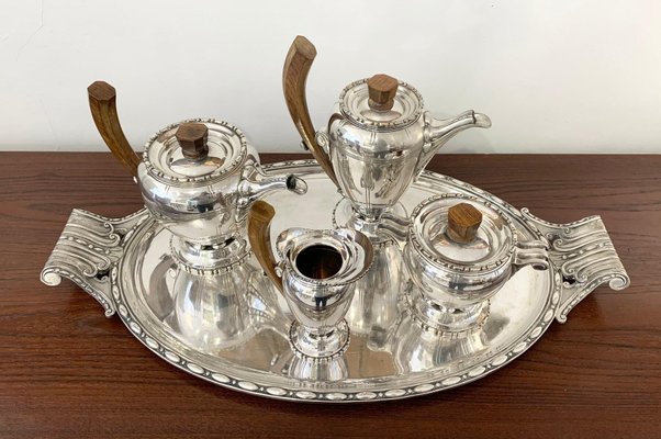 Hallmarked Art Deco Silver Plated Service Set from Durousseau & Raynaud, France-FGA-1001135