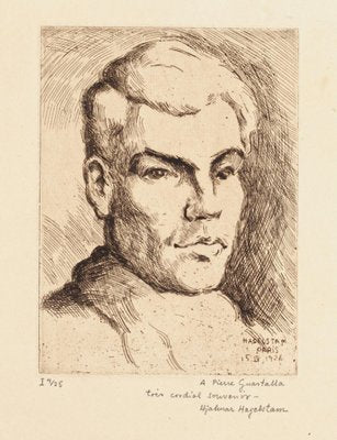 Halman Hagelstam, Portrait of Pierre Guastalla, Etching, 1926-ZCI-802554