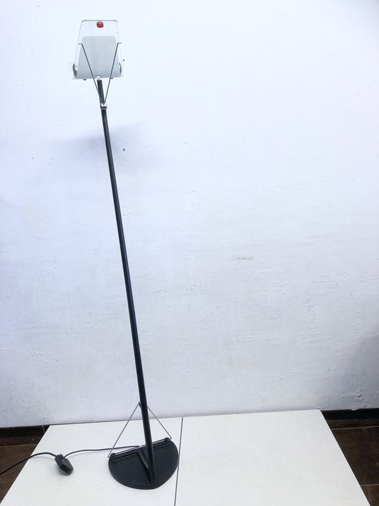 Halogen Floor Lamp Ceiling with Glass Shade, 1980s